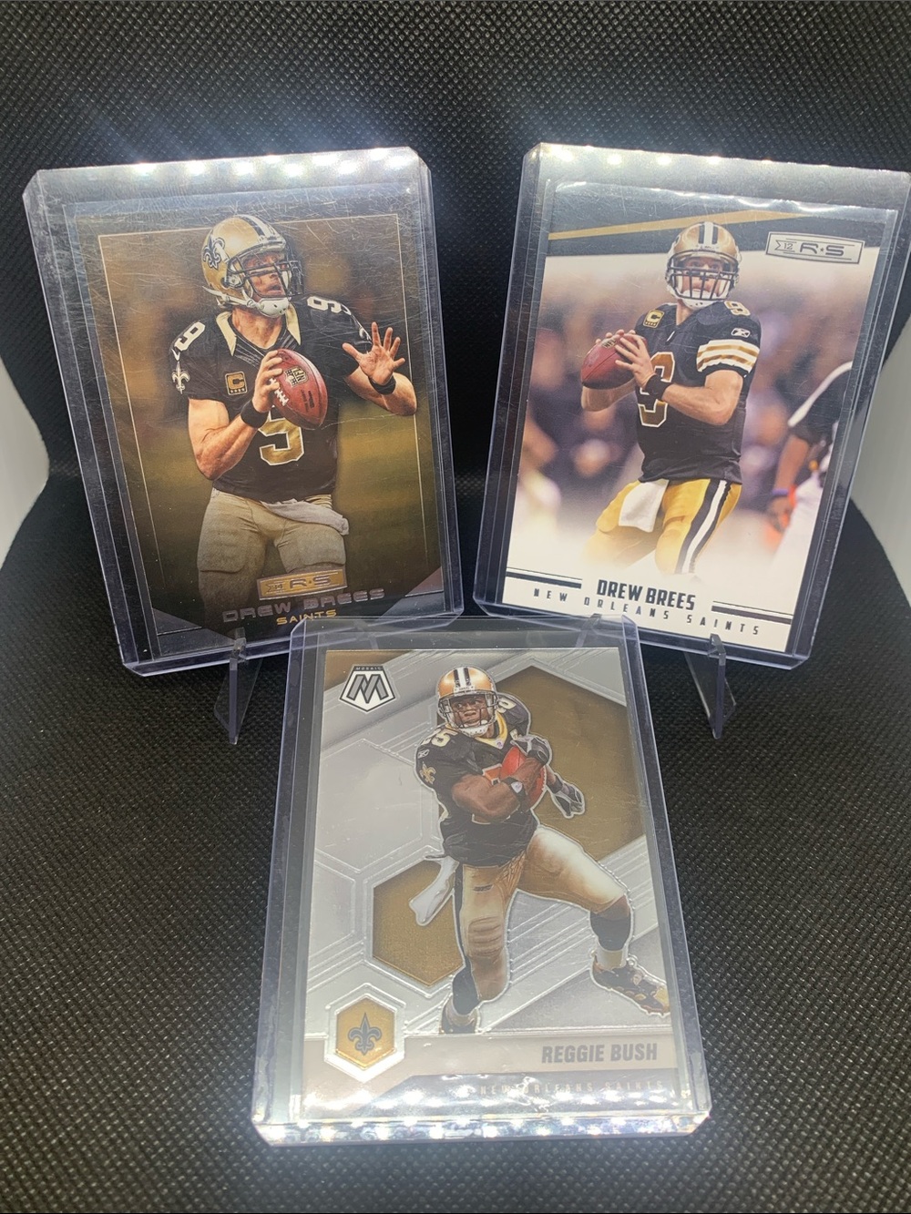 Drew Brees & Reggie Bush Cards New Orleans Saints NFL All Star Legends In Cases!